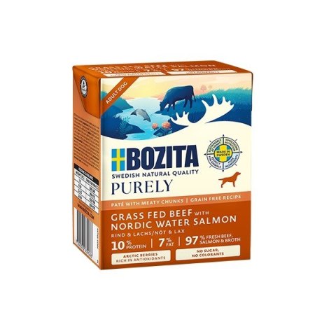 BOZITA Purely wołowina z łososiem pasztecik z kawałkami mięsa 370g BOZITA Purely wołowina z łososiem pasztecik z kawałkami mięsa 370g