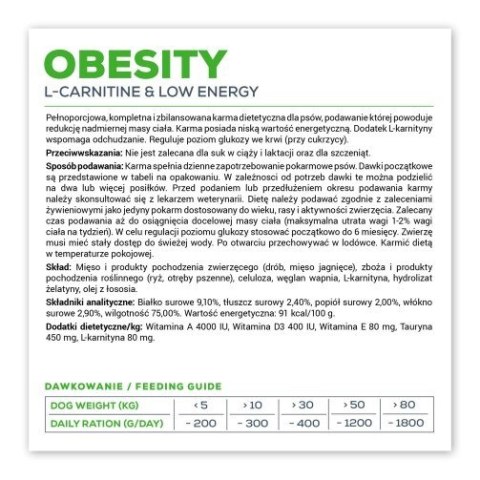 VetExpert Veterinary Diet Obesity Dog 400g can