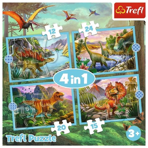 Puzzle 4w1 Wyjątkowe dinozaury Puzzle 4w1 Wyjątkowe dinozaury