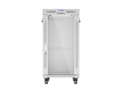 LANBERG SZAFA RACK STOJĄCA 19" 22U 600X800 SZARA DRZWI SZKLANE LCD V2 (FLAT PACK)