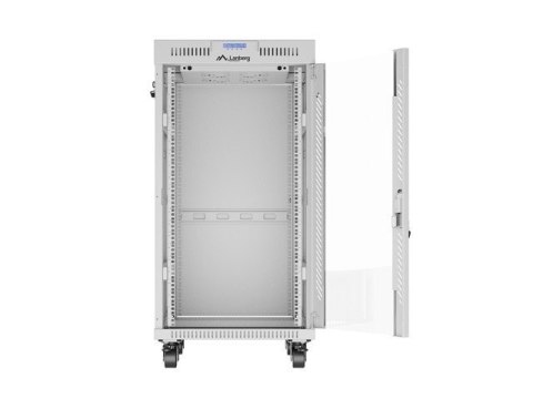 LANBERG SZAFA RACK STOJĄCA 19" 22U 600X800 SZARA DRZWI SZKLANE LCD V2 (FLAT PACK)