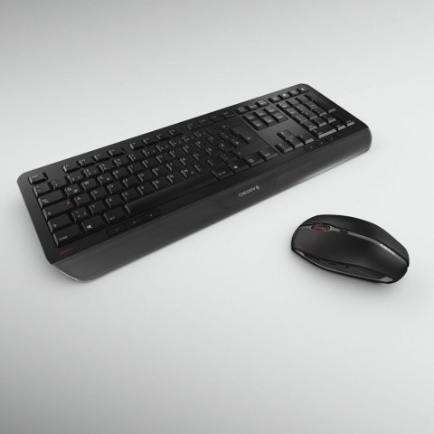 CHERRY JD-7000DE-2 klawiatura Dołączona myszka Dom/Biuro RF Wireless QWERTZ Niemiecki Czarny