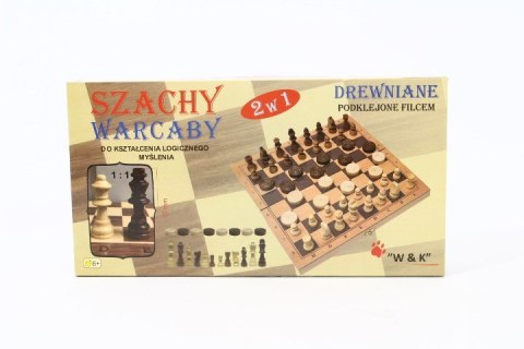 Szachy i Warcaby drewniane 2w1 29x29 JYWK392 14416 Szachy i Warcaby drewniane 2w1 29x29 JYWK392 14416