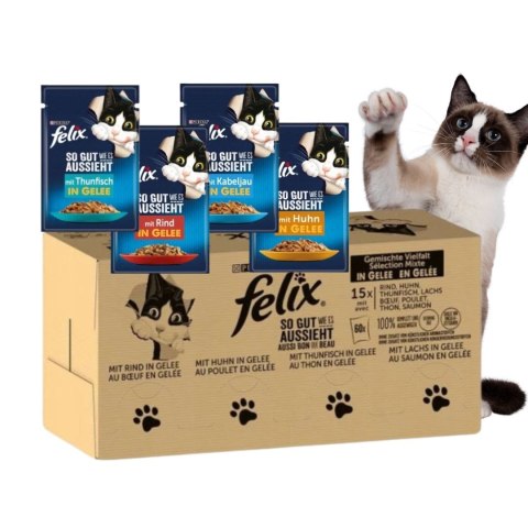PURINA Felix MIX Smaków - mokra karma dla kota - 120x85 g PURINA Felix MIX Smaków - mokra karma dla kota - 120x85 g