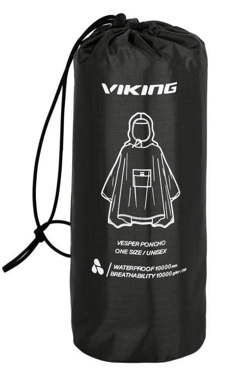 Poncho przeciwdeszczowe dla dorosłych VIKING Vesper czarne Poncho przeciwdeszczowe dla dorosłych VIKING Vesper czarne