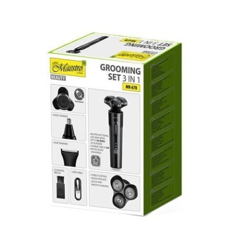 Zestaw do golenia 3w1 USB MAESTRO MR-678 Zestaw do golenia 3w1 USB MAESTRO MR-678