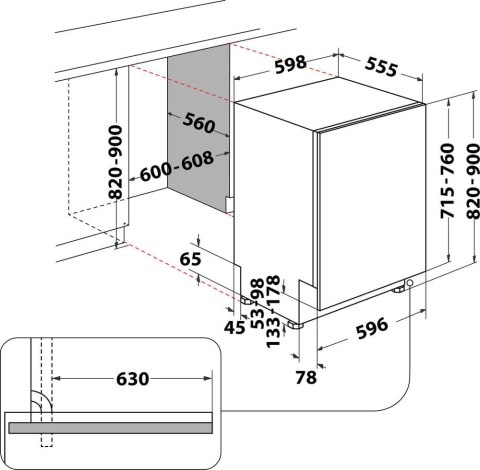 Zmywarka Whirlpool | WH8IPB14AM6L0 | Wbudowany | Szerokość 59,8 cm | Liczba kompletów naczyń 14 | Liczba programów 10 | Klasa ef