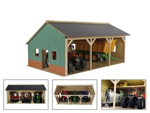 Garaż na 3 traktory 55x77,5x38cm 1:16 HIPO Garaż na 3 traktory 55x77,5x38cm 1:16 HIPO
