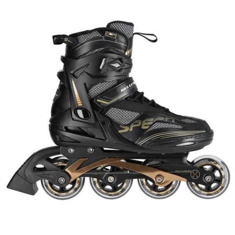 ŁYŻWOROLKI NILS EXTREME NA2150 CZARNO-ZŁOTE ROZM. 44