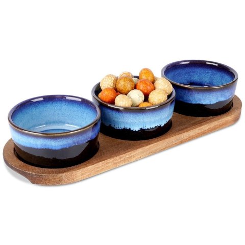 Miseczki na przekąski ceramiczne niebieskie 4 el. Miseczki na przekąski ceramiczne niebieskie 4 el.