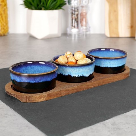 Miseczki na przekąski ceramiczne niebieskie 4 el. Miseczki na przekąski ceramiczne niebieskie 4 el.