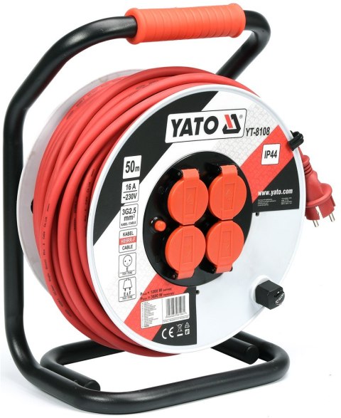 Yato YT-8108 rozgałęziacz 50 m 4 x gniazdo sieciowe Wewnątrz/Na wolnym powietrzu Czarny, Czerwony, Biały Yato YT-8108 rozgałęziacz 50 m 4 x gniazdo sieciowe Wewnątrz/Na wolnym powietrzu Czarny, Czerwony, Biały
