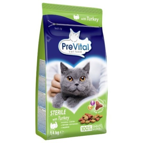 PREVITAL Sterile - Z indykiem karma sucha - Pełnoporcjowa karma dla dorosłych kotów - 1,4kg. PREVITAL Sterile - Z indykiem karma sucha - Pełnoporcjowa karma dla dorosłych kotów - 1,4kg.