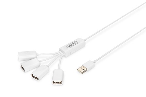 Hub USB DIGITUS DA-70216 (4x USB 2.0; kolor biały) Hub USB DIGITUS DA-70216 (4x USB 2.0; kolor biały)