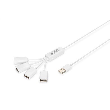Hub USB DIGITUS DA-70216 (4x USB 2.0; kolor biały) Hub USB DIGITUS DA-70216 (4x USB 2.0; kolor biały)