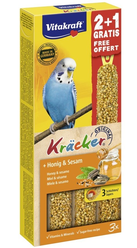 VITAKRAFT Kracker miód i sezam - przysmak dla papużki falistej - 2+1 VITAKRAFT Kracker miód i sezam - przysmak dla papużki falistej - 2+1
