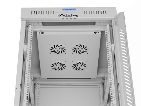 LANBERG SZAFA RACK STOJĄCA 19" 22U 600X800 SZARA DRZWI SZKLANE LCD V2 (FLAT PACK)