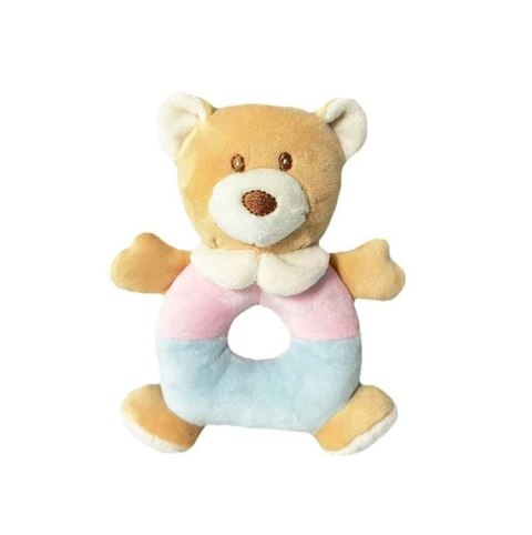 Grzechotka Miś 18 cm różowo-niebieski Grzechotka Miś 18 cm różowo-niebieski