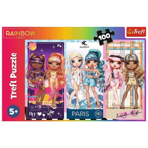 Puzzle 100 elementów Tęczowe laleczki Rainbow High Puzzle 100 elementów Tęczowe laleczki Rainbow High