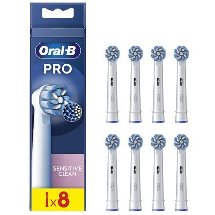 Braun Oral-B EB60-8 Jautrus Clean Pro Dantu Šepetelio Galvutes, 8 Vnt.