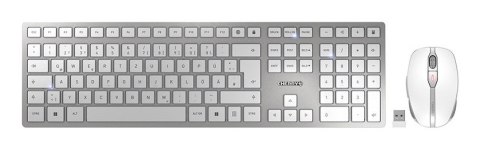 CHERRY DW 9100 SLIM klawiatura Dołączona myszka Uniwersalne RF Wireless + Bluetooth QWERTZ Niemiecki Srebrny CHERRY DW 9100 SLIM klawiatura Dołączona myszka Uniwersalne RF Wireless + Bluetooth QWERTZ Niemiecki Srebrny