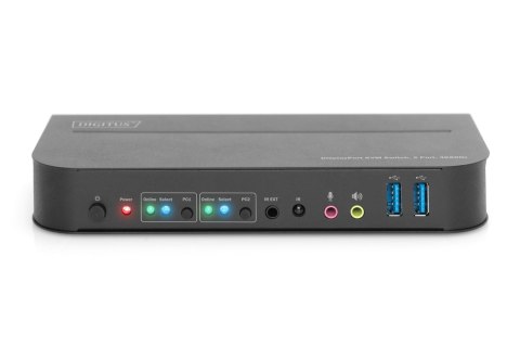 Digitus Przełącznik KVM, 2-portowy, 4K 60 Hz, 2 x DP in, 1 x DP/HDMI out