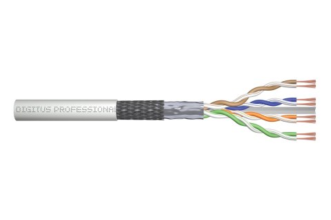 Kabel typu linka DIGITUS kat.6, SF/UTP, AWG 26/7,LSOH, 305m, szary, szpula Kabel typu linka DIGITUS kat.6, SF/UTP, AWG 26/7,LSOH, 305m, szary, szpula
