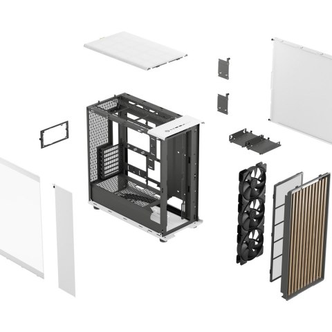 Przezroczysta obudowa Fractal Design North XL RC Chalk TG, Midi-Tower, ATX, Szkło hartowane - białe