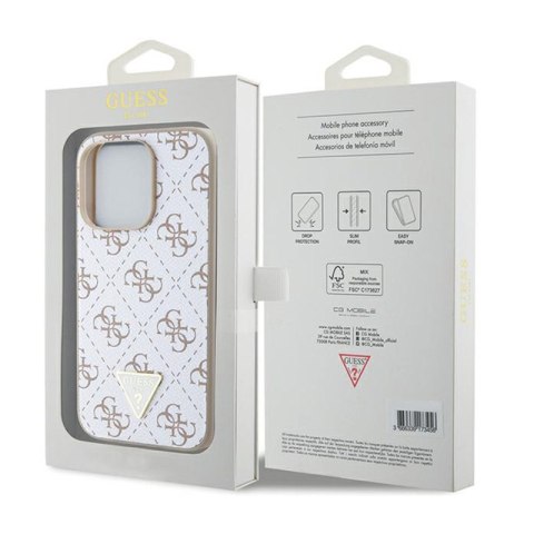 Guess 4G Triangle Metal Logo - Etui iPhone 15 Pro Max (biały)