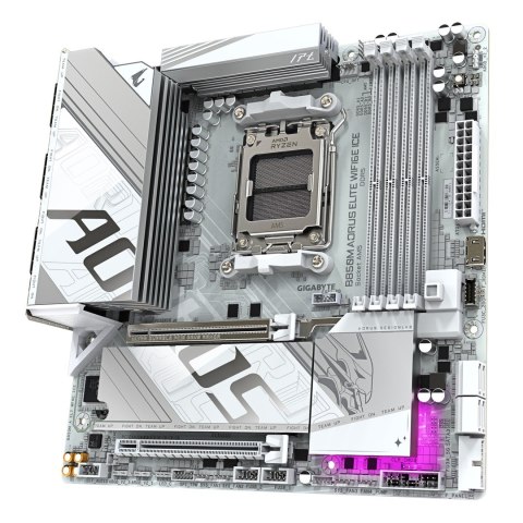 Płyta główna GIGA B850M AORUS ELITE WF6E ICE AM5 DDR5 µATX Płyta główna GIGA B850M AORUS ELITE WF6E ICE AM5 DDR5 µATX