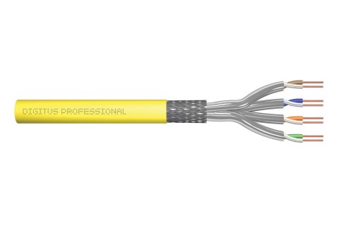 Digitus Kabel instalacyjny kat.7A, S/FTP, Dca-s1a d1 a1 , AWG 22/1, LSOH, 100m, żółty Digitus Kabel instalacyjny kat.7A, S/FTP, Dca-s1a d1 a1 , AWG 22/1, LSOH, 100m, żółty