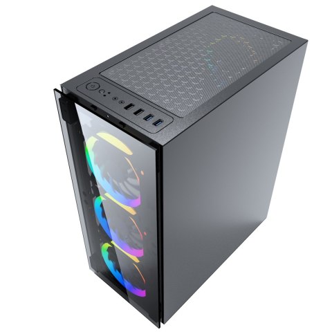 GEMBIRD OBUDOWA FORNAX 1500RGB MIDI-TOWER (2X USB 3.0, HD AUDIO, 4X FAN, PRZEZROCZYSTY PANEL BOCZNY) CZARNA GEMBIRD OBUDOWA FORNAX 1500RGB MIDI-TOWER (2X USB 3.0, HD AUDIO, 4X FAN, PRZEZROCZYSTY PANEL BOCZNY) CZARNA