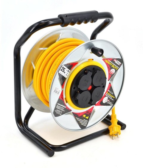 AW PRZEDŁUŻACZ BĘBEN METAL 30m 3x2,5mmŻÓŁTY HEAVY DUTY 16A / 3680W / IP44