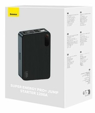 Powerbank/Rozrusznik Baseus Pro+ Car Jump Starter, 12000mAh, 1200A, USB (czarny) Powerbank/Rozrusznik Baseus Pro+ Car Jump Starter, 12000mAh, 1200A, USB (czarny)