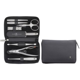 Zestaw podróżny Zwilling Twinox - czarne, skórzane etui, 8 elementów - Czarny