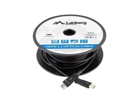 LANBERG KABEL HDMI LANBERG KABEL HDMI M/M V2.1 10M OPTYCZNY AOC CZARNY CA-HDMI-30FB-0100-BK LANBERG KABEL HDMI LANBERG KABEL HDMI M/M V2.1 10M OPTYCZNY AOC CZARNY CA-HDMI-30FB-0100-BK