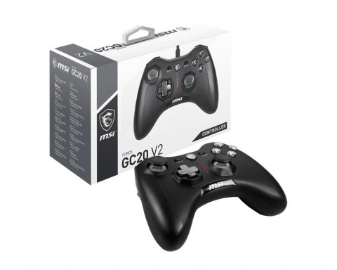 MSI Force GC20 V2 Czarny USB 2.0 Gamepad Analogowa/Cyfrowa Android, PC MSI Force GC20 V2 Czarny USB 2.0 Gamepad Analogowa/Cyfrowa Android, PC