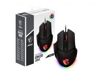 Mysz optyczna klasy gamingowej MSI CLUTCHGM20 ELITE Gaming USB RGB Regulowana do 6400 DPI Laptop stacjonarny