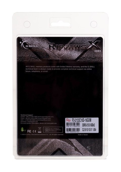 G.SKILL RIPJAWSX DDR3 2X8GB 2133MHZ CL10 XMP F3-2133C10D-16GXM G.SKILL RIPJAWSX DDR3 2X8GB 2133MHZ CL10 XMP F3-2133C10D-16GXM