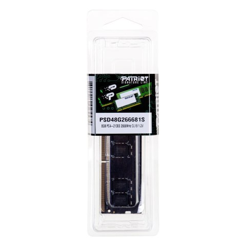 Pamięć RAM Patriot Memory Signature PSD48G266681S (DDR4 SO-DIMM; 1 x 8 GB; 2666 MHz; CL19) Pamięć RAM Patriot Memory Signature PSD48G266681S (DDR4 SO-DIMM; 1 x 8 GB; 2666 MHz; CL19)