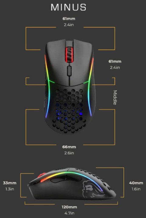 Glorious PC Gaming Race Model D- myszka Po prawej stronie USB Typu-A Optyczny 3200 DPI