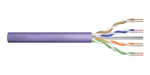 Kabel instalacyjny DIGITUS kat.6, U/UTP, Dca, AWG 23/1, LSOH, 100m, fioletowy Kabel instalacyjny DIGITUS kat.6, U/UTP, Dca, AWG 23/1, LSOH, 100m, fioletowy