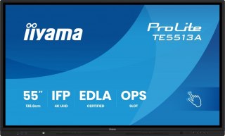 Monitor 55 cali TE5513A-B1AG INFRARED,40pkt,IPS,4K,7H,450cd/m2, WiFi,USB, ANDROID 14, Google EDLA,2x20W, UCHWYT CIENNY