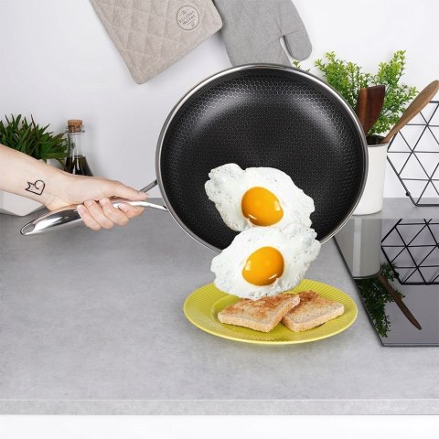 Patelnia stalowa nieprzywierająca premium COOKCELL HYBRYD 28 cm Patelnia stalowa nieprzywierająca premium COOKCELL HYBRYD 28 cm