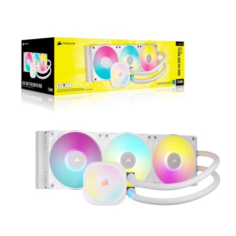 CORSAIR iCUE LINK TITAN 360 RX RGB White AIO, 360mm Radiator, Liquid CPU Cooler CORSAIR iCUE LINK TITAN 360 RX RGB White AIO, 360mm Radiator, Liquid CPU Cooler