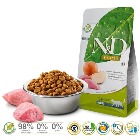FARMINA N&D Prime Boar & Apple Adult - sucha karma dla kota - 5kg FARMINA N&D Prime Boar & Apple Adult - sucha karma dla kota - 5kg