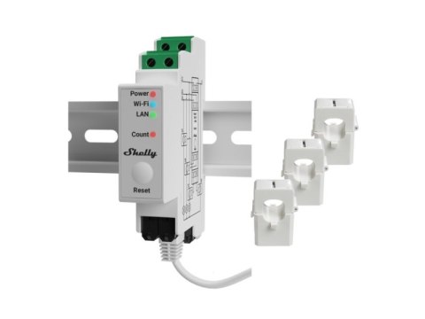 Shelly 3EM 3-fazowy miernik zużycia energii elektrycznej WIFI Shelly 3EM 3-fazowy miernik zużycia energii elektrycznej WIFI