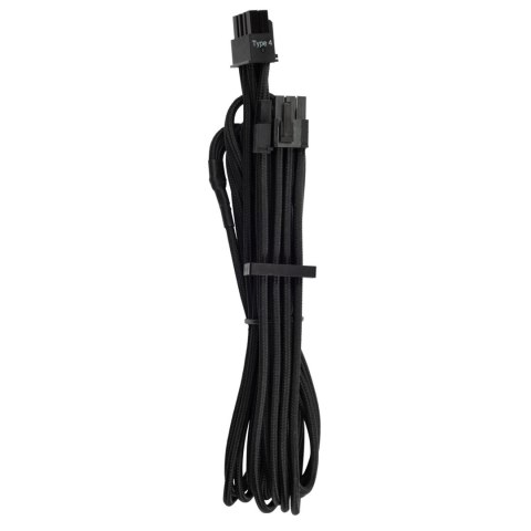 Pojedynczy PCIe w oplocie Corsair Premium, podwójny zestaw (Gen 4) — czarny Pojedynczy PCIe w oplocie Corsair Premium, podwójny zestaw (Gen 4) — czarny