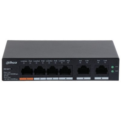 Dahua Technology DH-CS4006-4GT-60 łącza sieciowe Zarządzany L2 Gigabit Ethernet (10/100/1000) Obsługa PoE Czarny Dahua Technology DH-CS4006-4GT-60 łącza sieciowe Zarządzany L2 Gigabit Ethernet (10/100/1000) Obsługa PoE Czarny