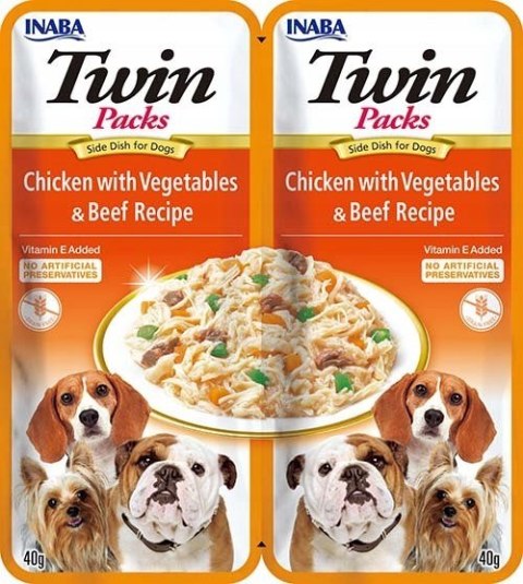 INABA DOG TWIN CHICKEN VEGETABLES & BEEF 2x40g INABA DOG TWIN CHICKEN VEGETABLES & BEEF 2x40g